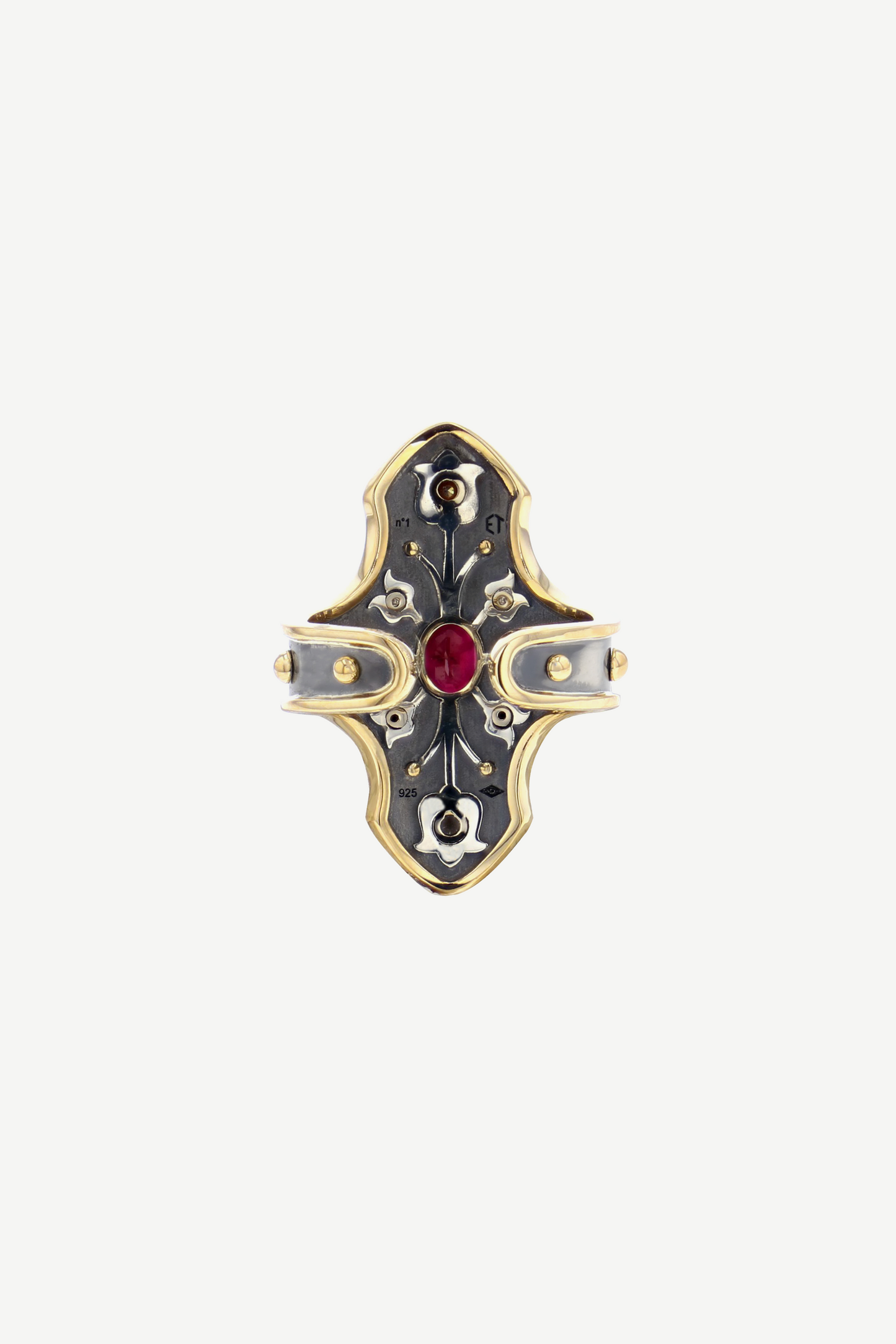 Elie Top Bague Heaume Rubis La Dame du Lac