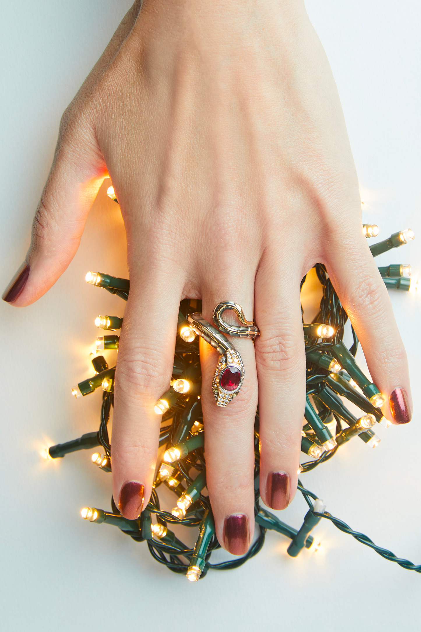 Bague Petit Serpent Rubis