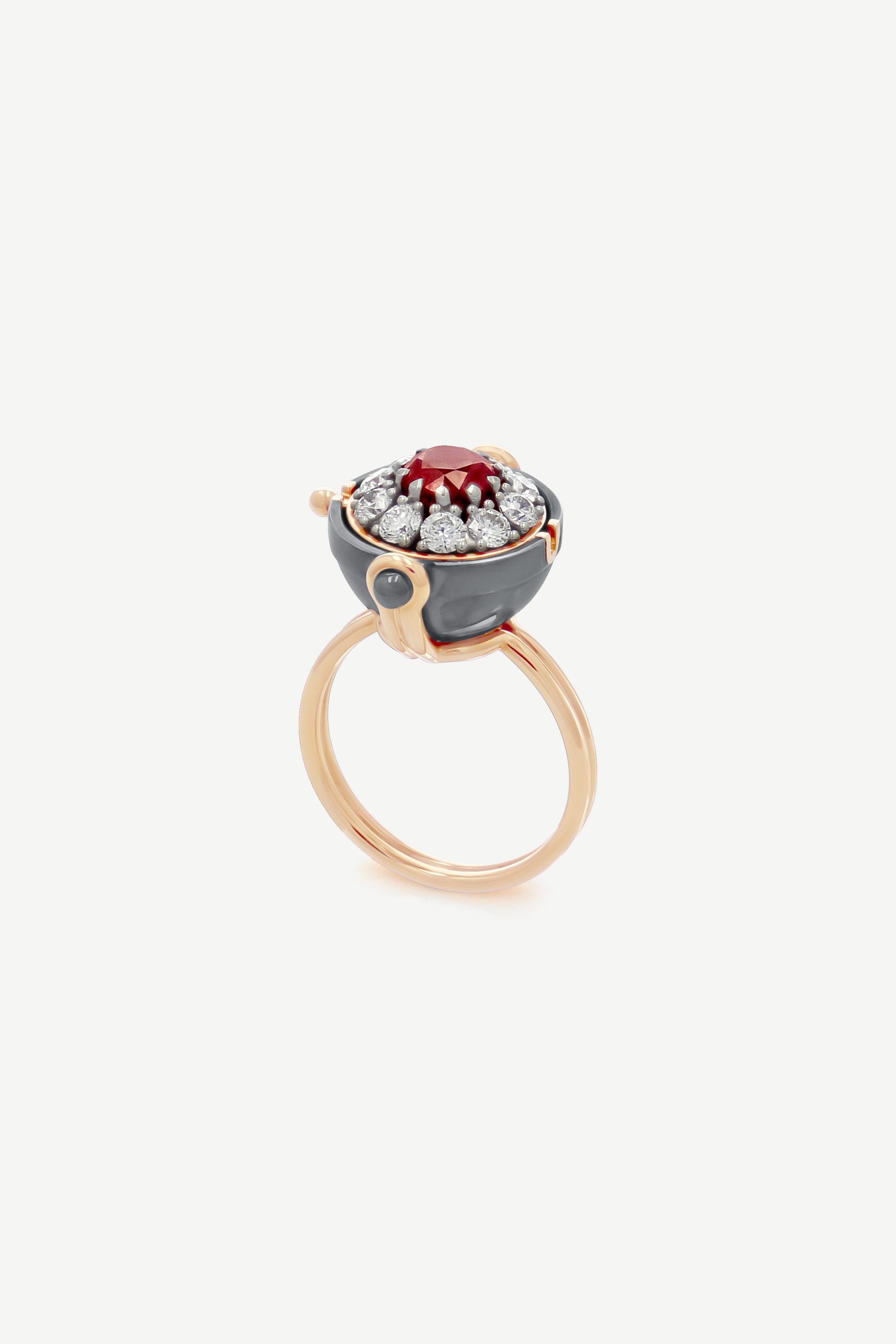 Elie Top Bague Sphère Medium Rubis Sirius