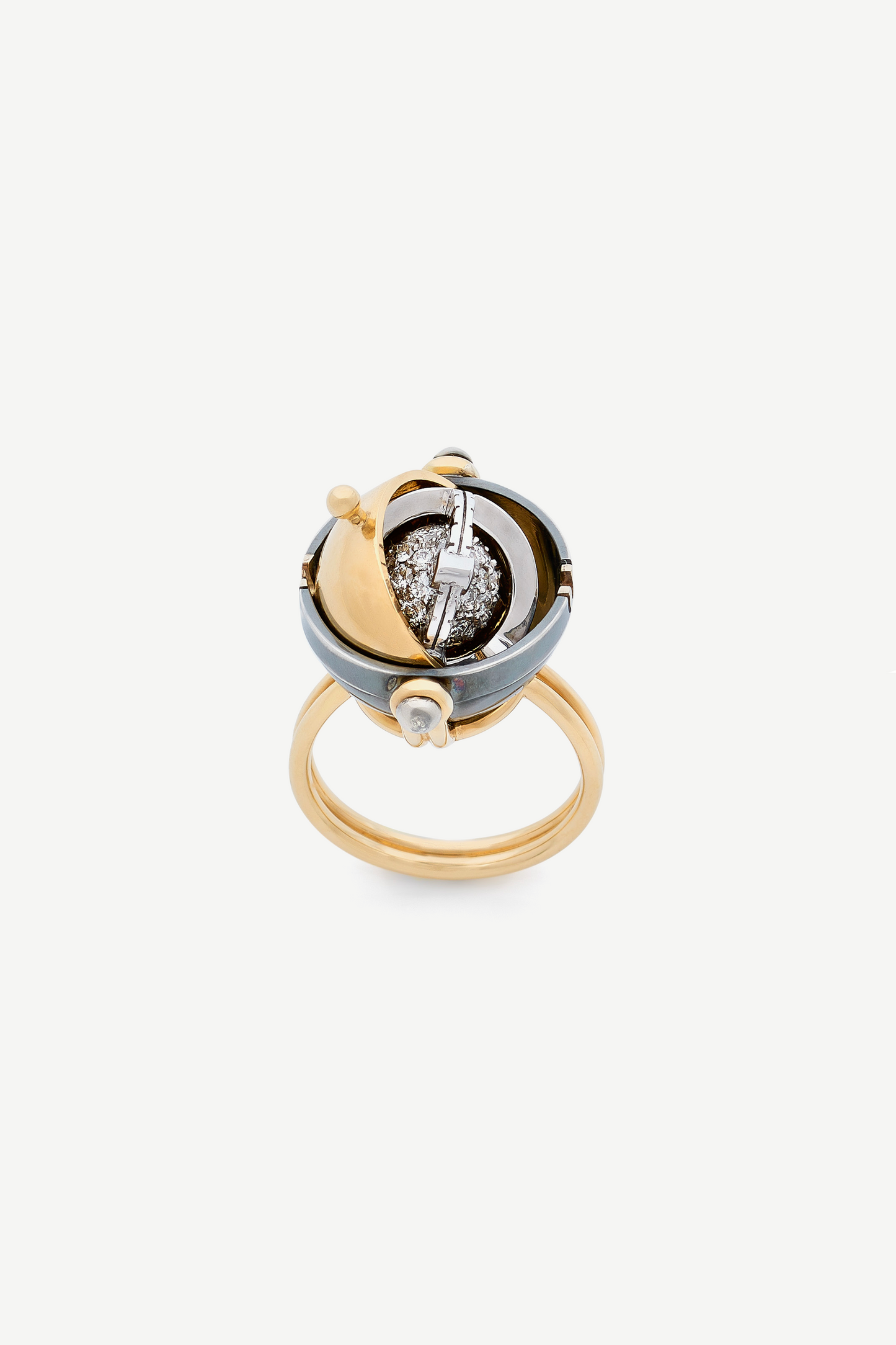 Elie Top Bague Sphère Diamants Mécaniques Célestes