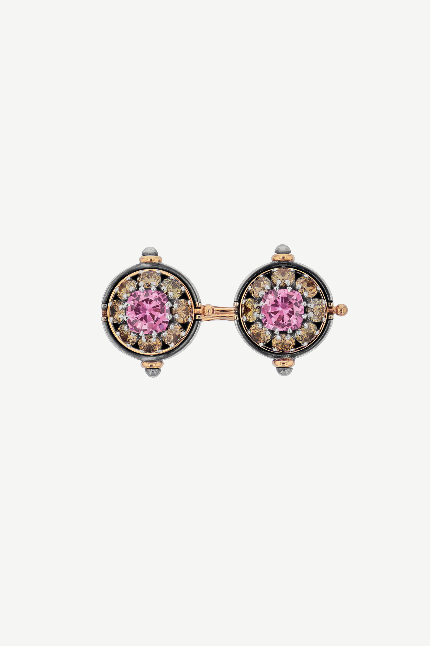 Elie Top Bague Toi&Moi Sirius Saphir Rose Sirius
