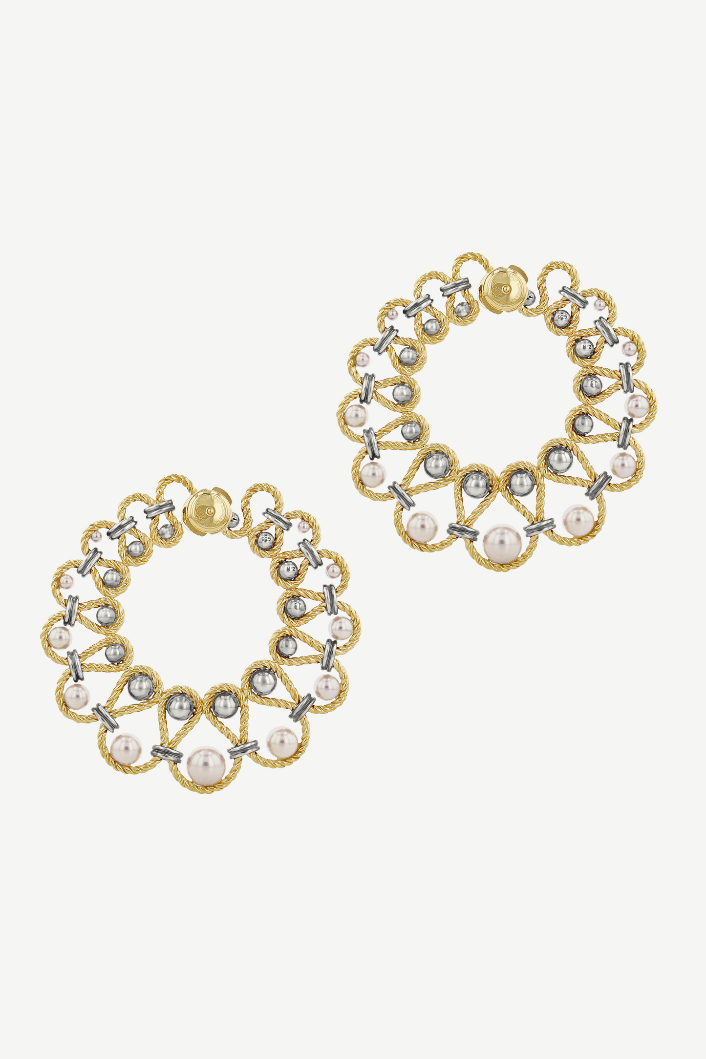 Elie Top Boucles d'Oreilles Twist Créoles Perles