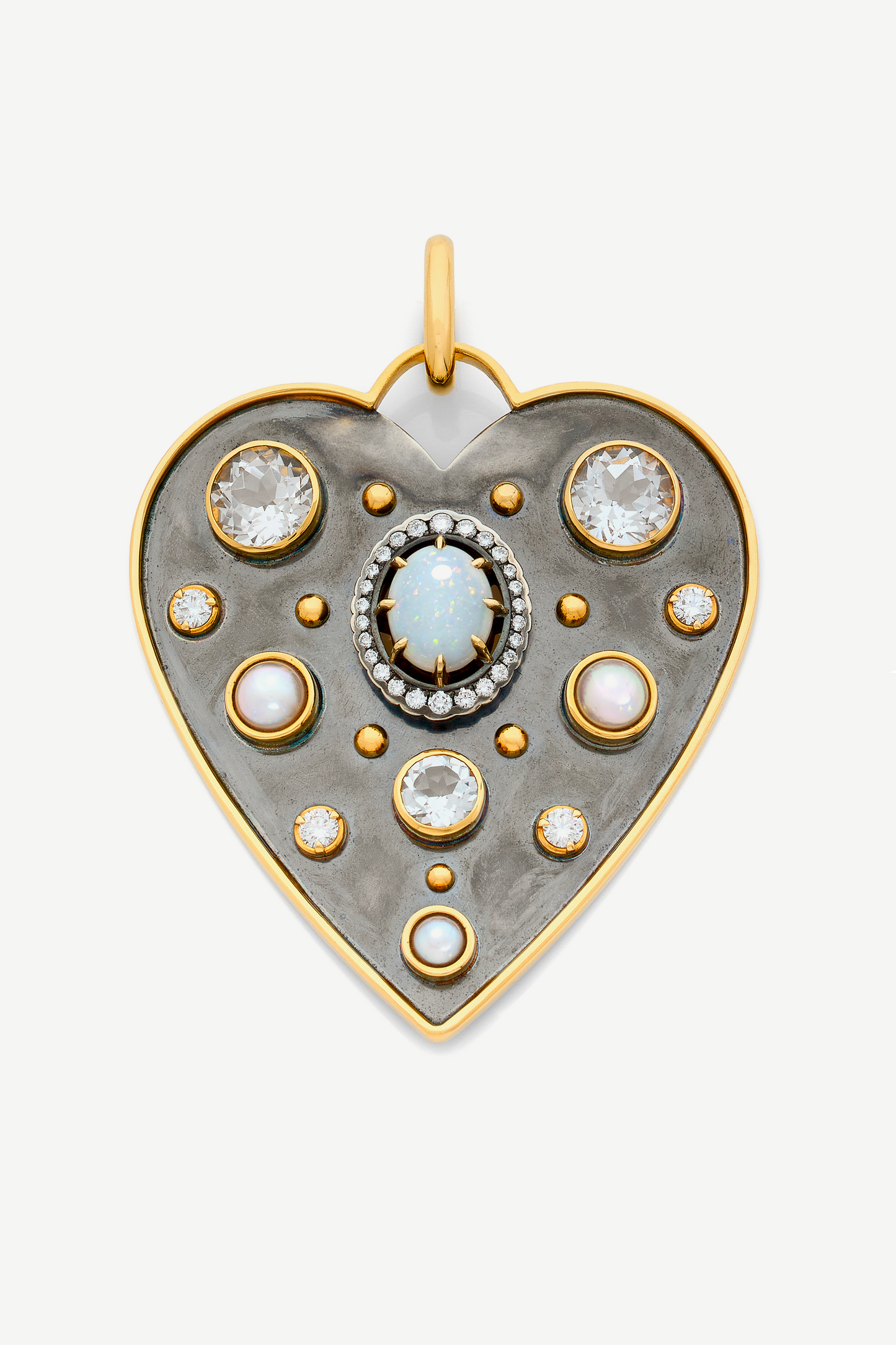 La Dame du Lac Grand Heart Opal Charm