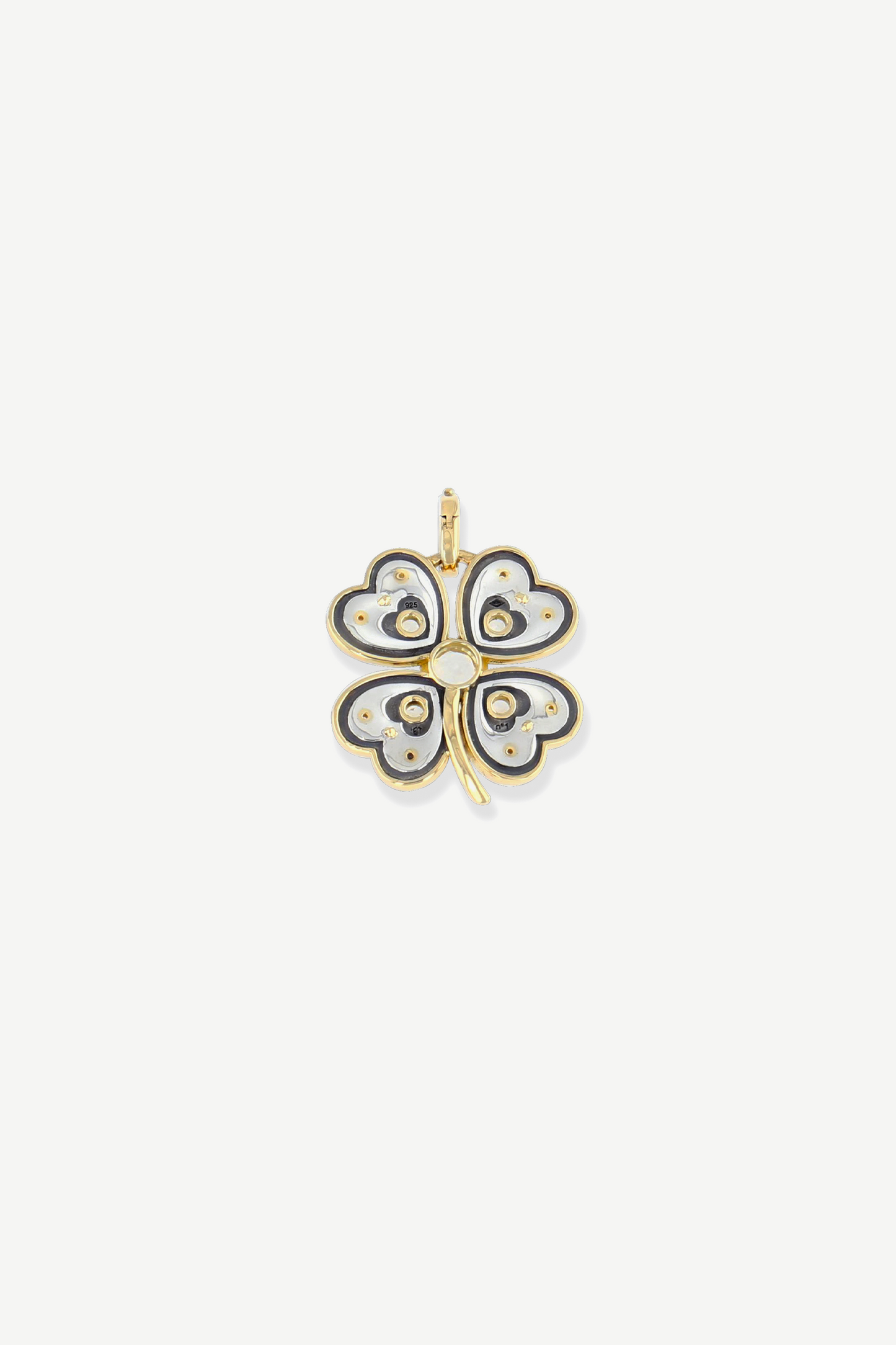 Elie Top Mini Charm Trèfle La Dame Du Lac Saphir Blanc
