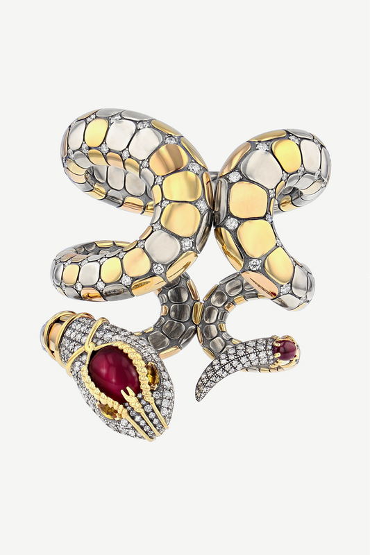 Elie Top Manchette Serpent Rubellite Diamants Magica Naturae
