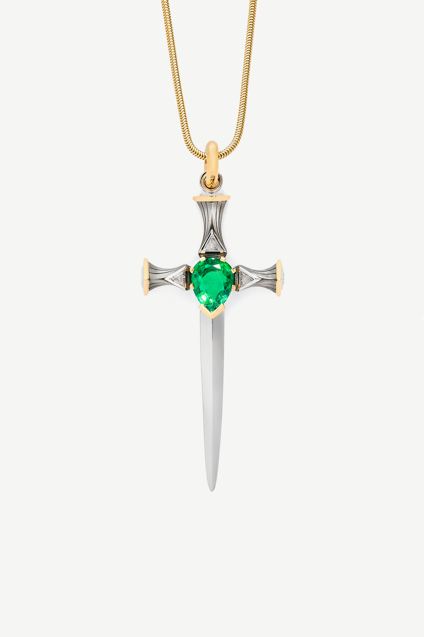 Pendentif Epée Emeraude