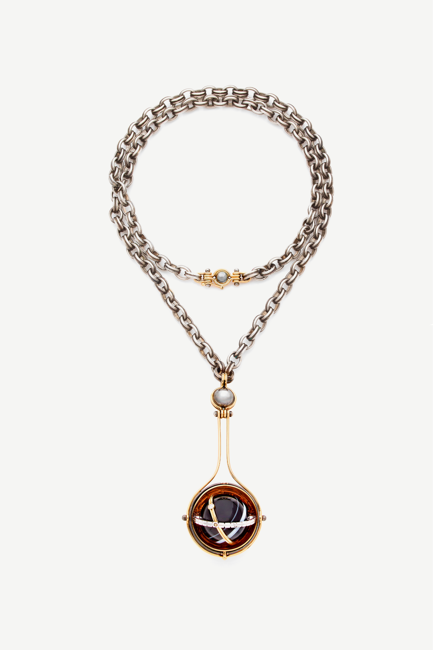 Elie Top Pendentif Pluton Onyx Mécaniques Célestes