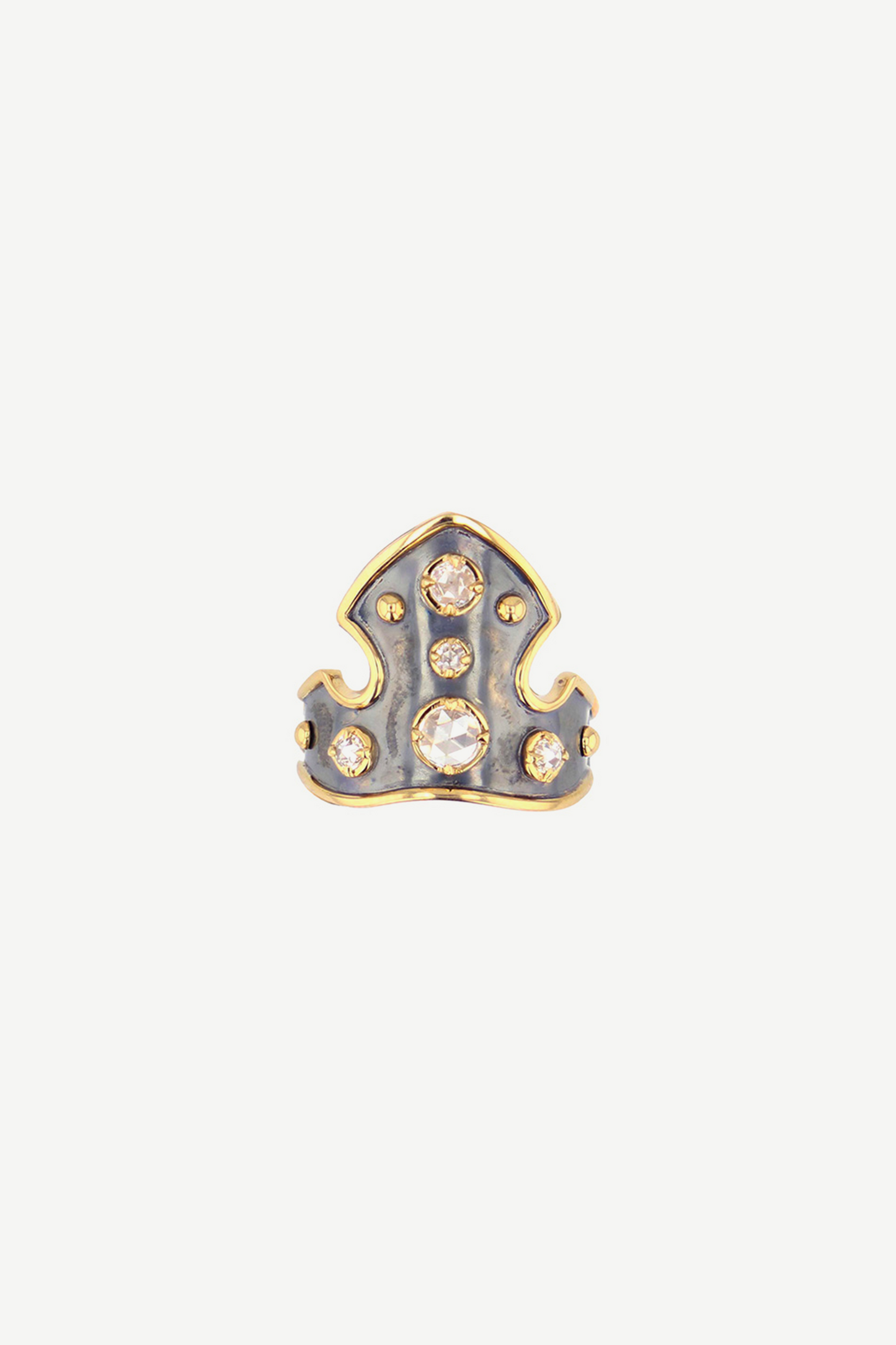 bague blason diamant or jaune