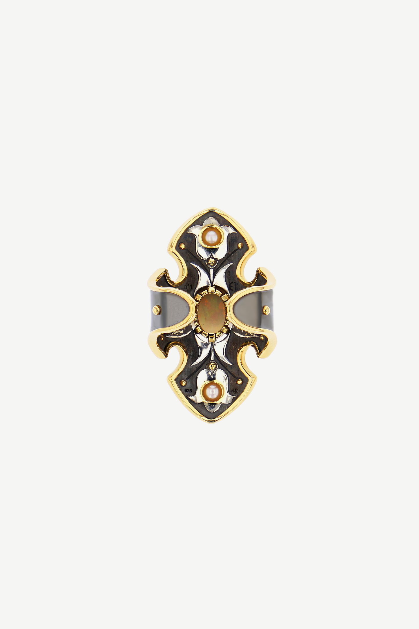 Elie Top Bague Bouclier Opale La Dame du Lac