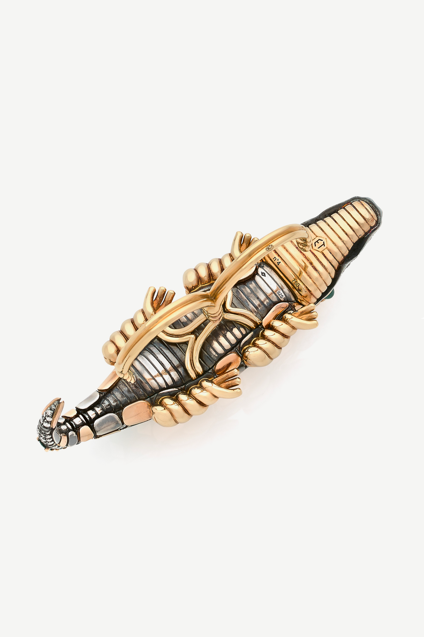 bague diamant emeraude crocodile