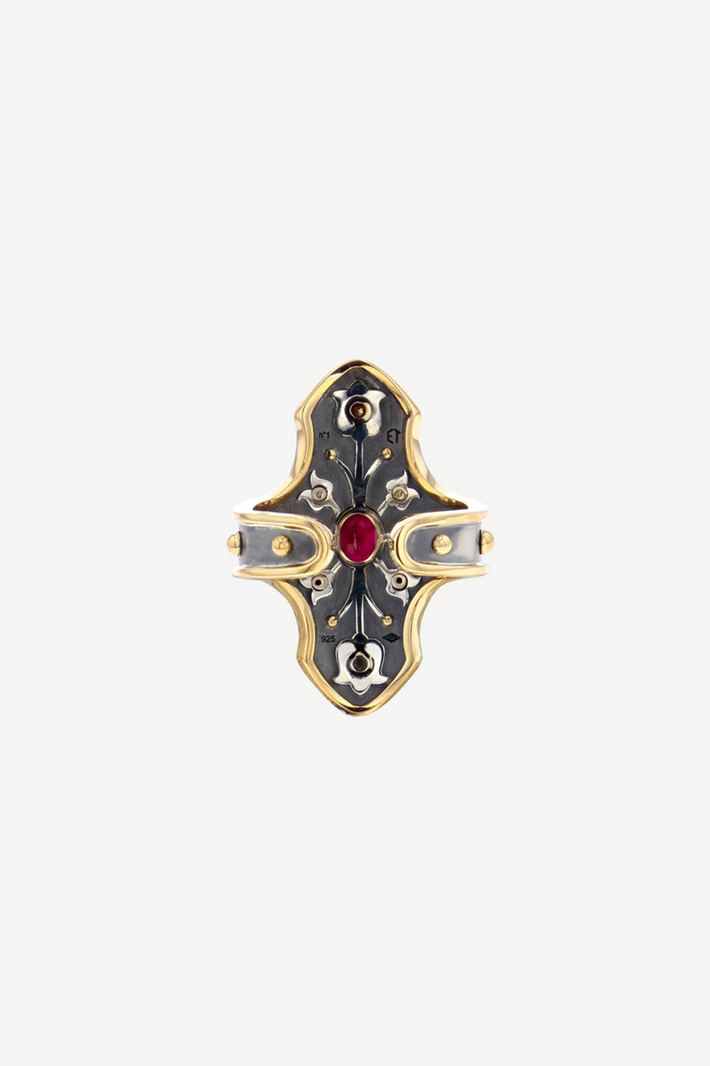 Elie Top Bague Heaume Rubis La Dame du Lac