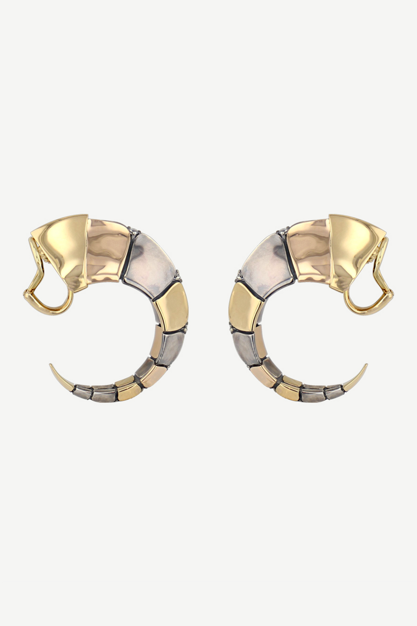 boucles d'oreilles dorsale or jaune rose diamant