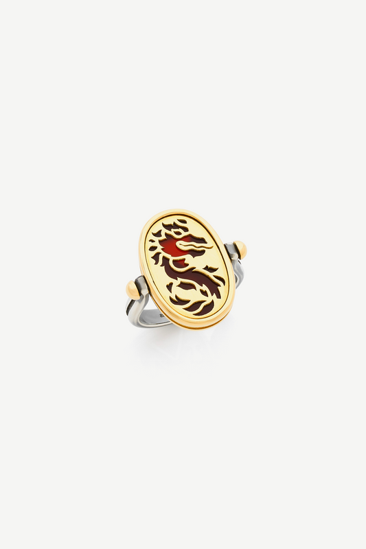 bague signes zodiac feu reversible or