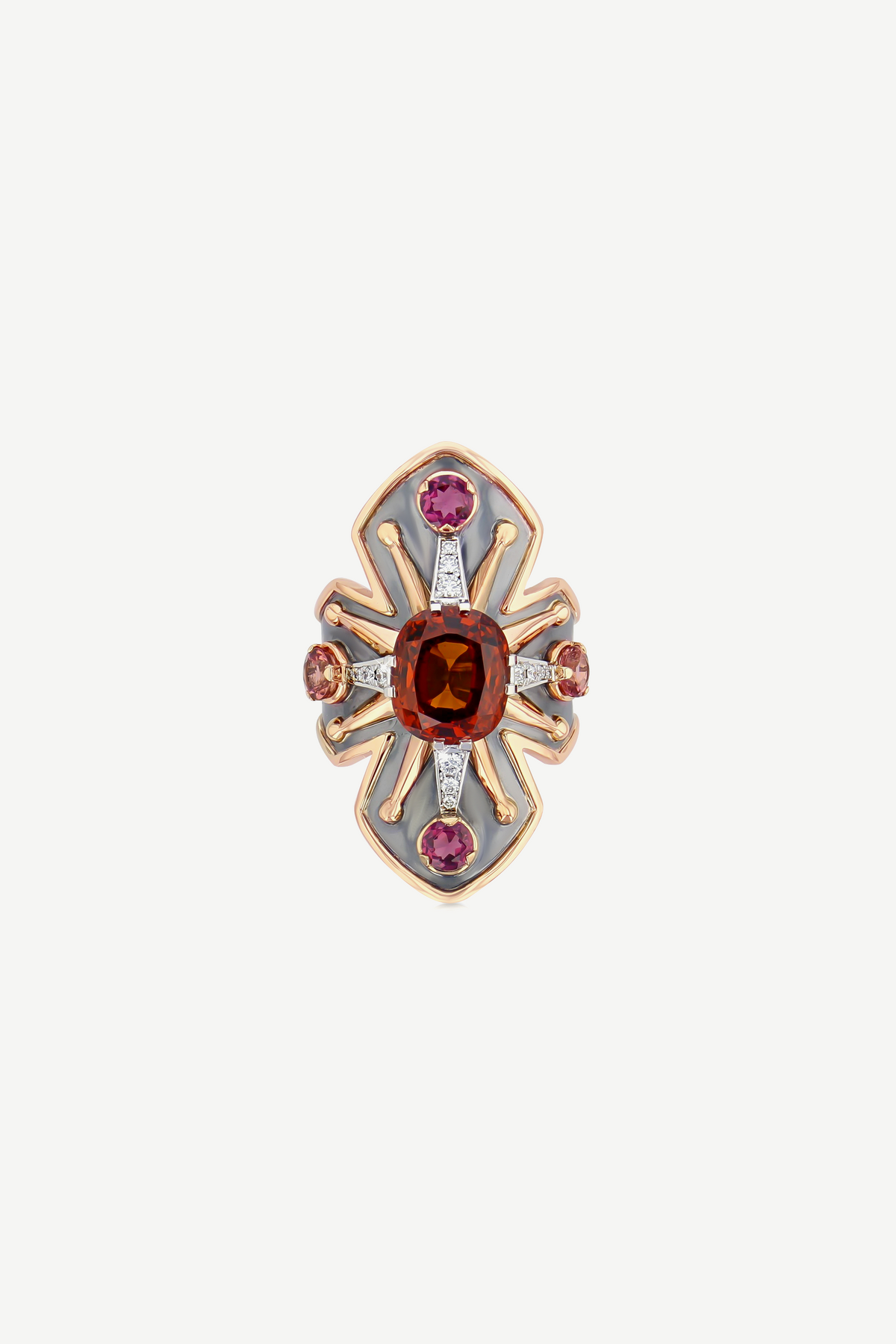 Bague Bouclier Avalon Grenat Spessartine 