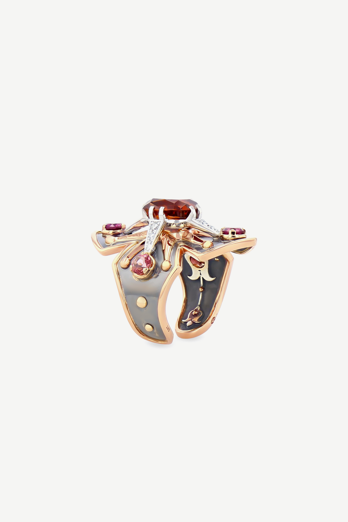 Bague Bouclier Avalon Grenat Spessartine 