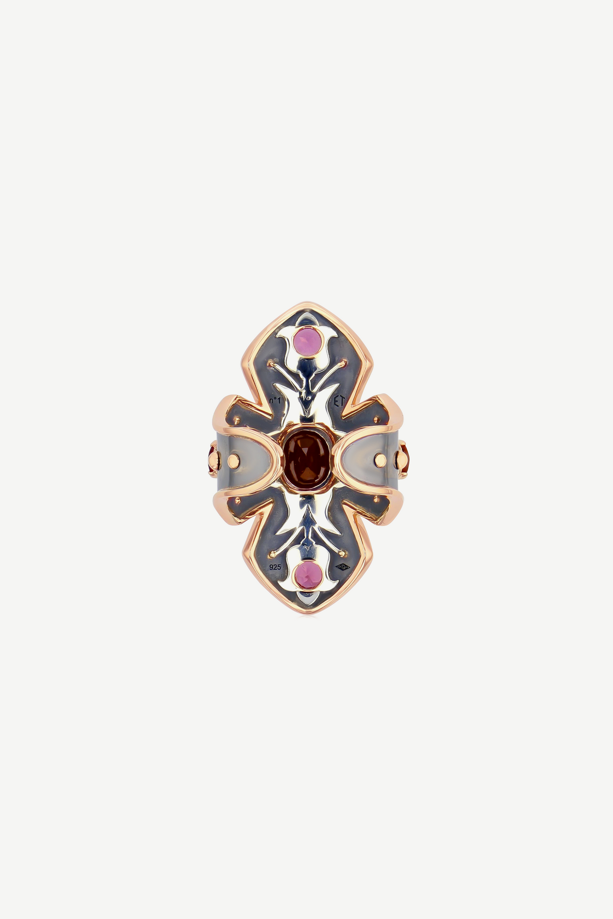 Bague Bouclier Avalon Grenat Spessartine 
