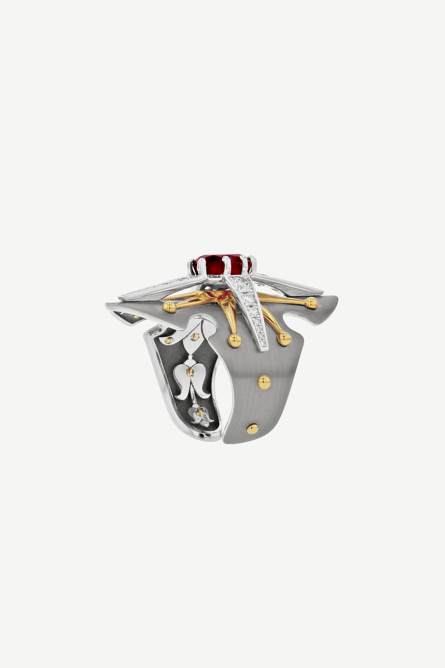 Ruby Platinum Bouclier Ring 