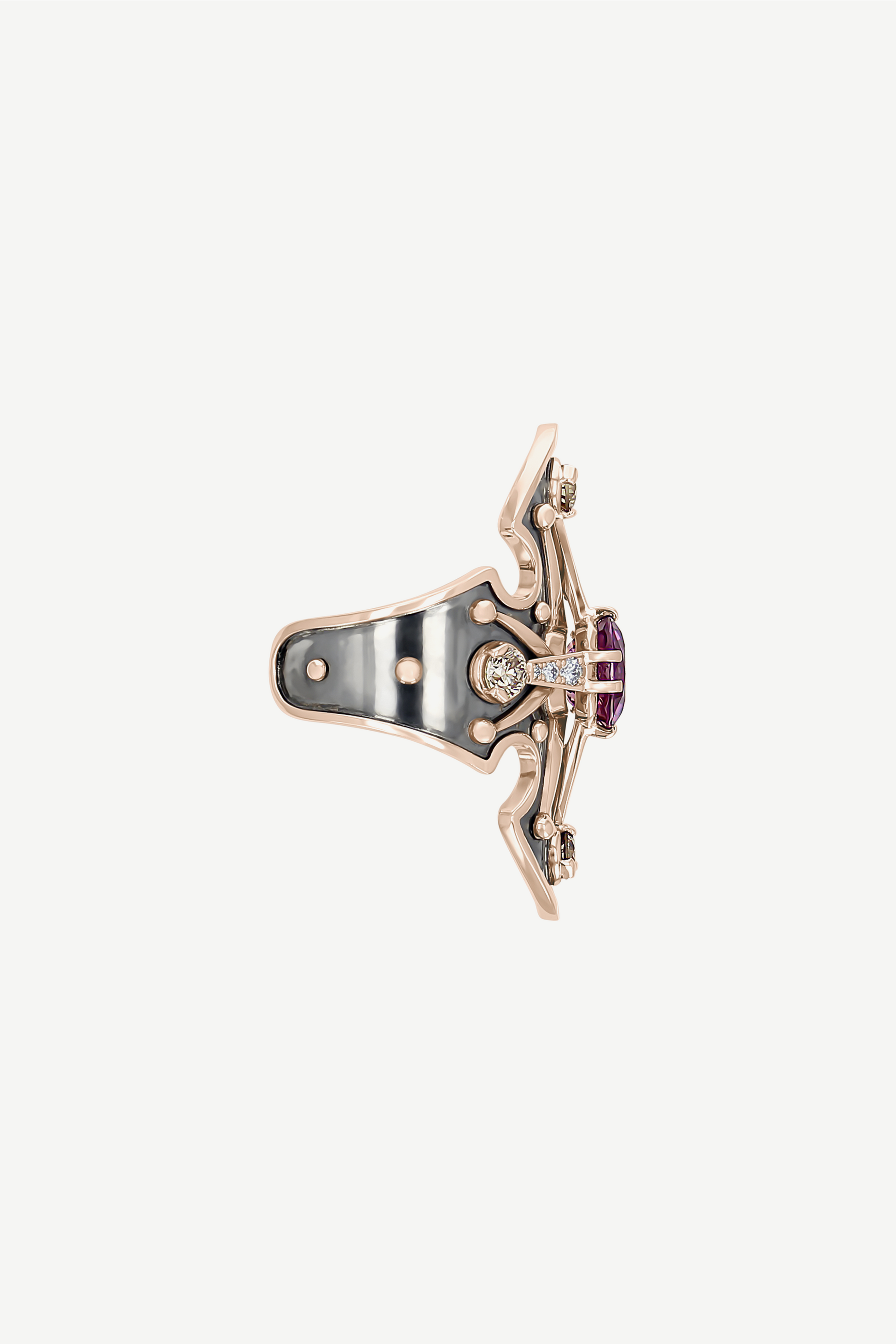 Elie Top Bague Bouclier Saphir Rose La Dame du Lac 