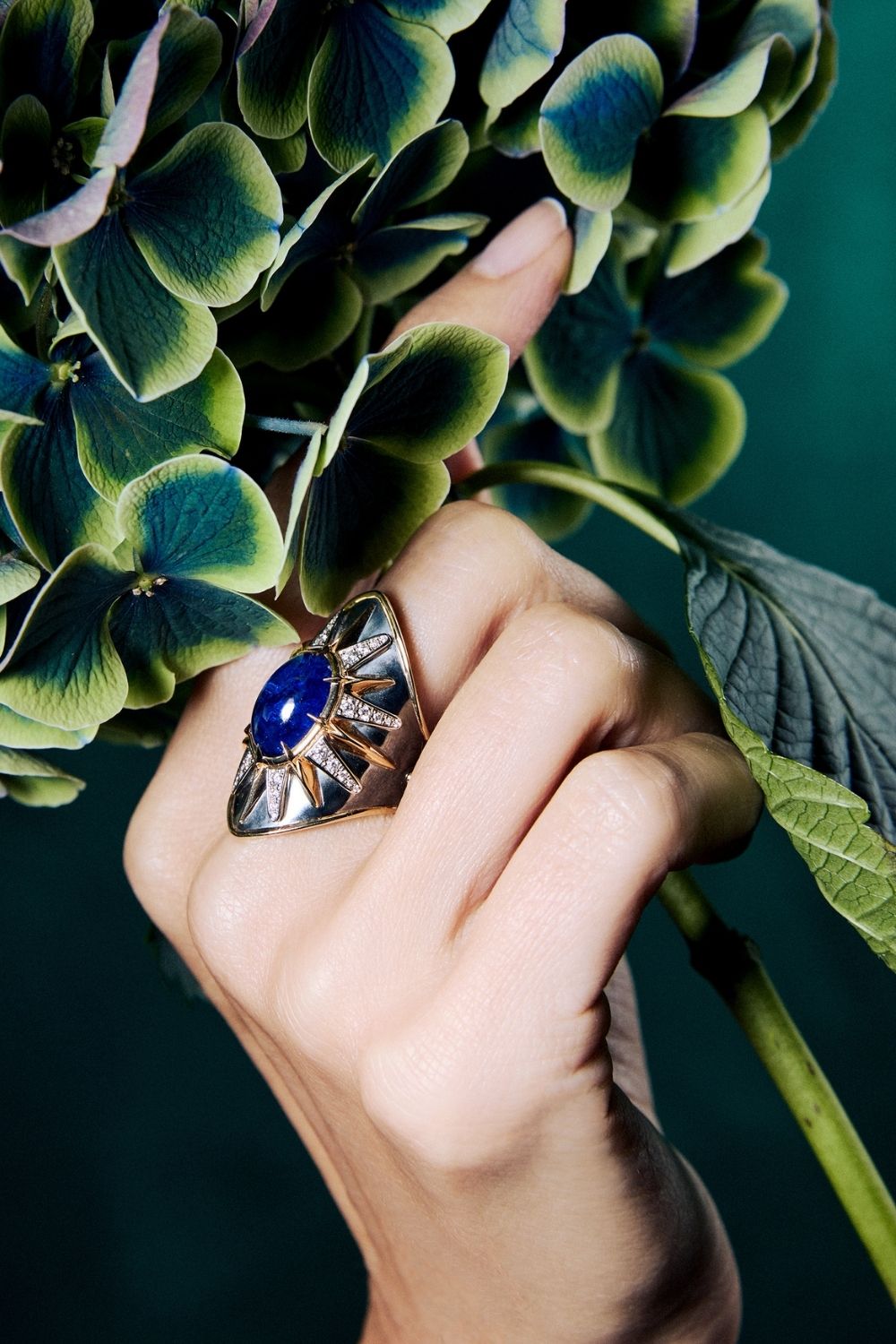 Elie Top Bague Écu Tanzanite La Dame du Lac Portée