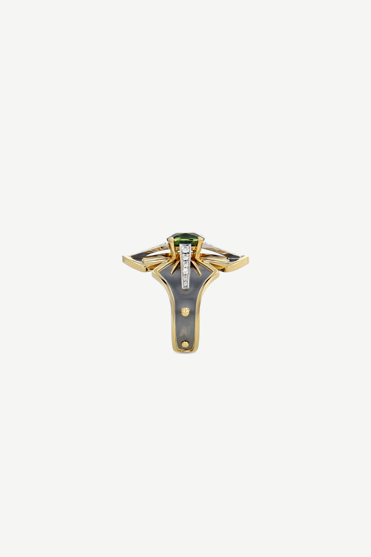 Bague Fleuron Saphir Vert La Dame du Lac