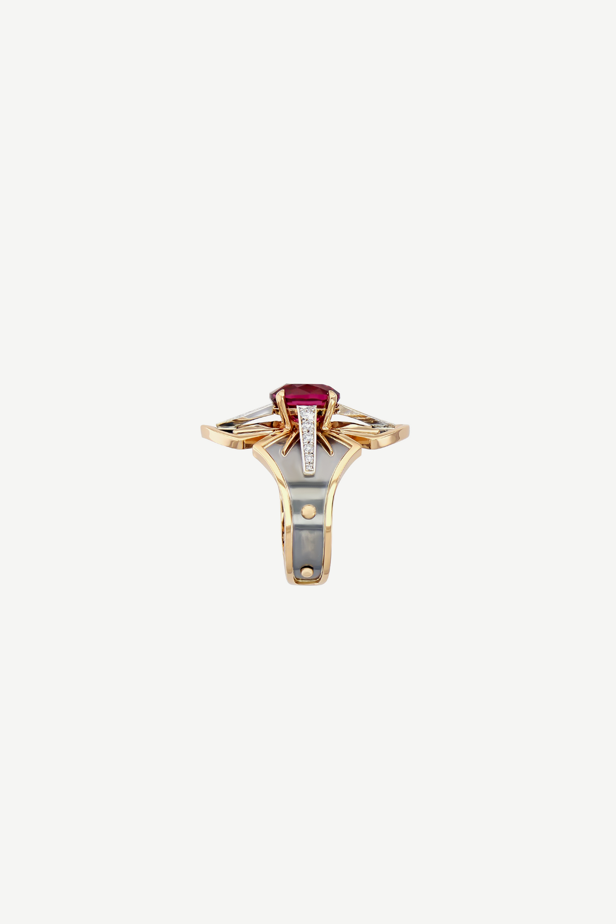 Elie Top Bague Fleuron Spinelle Rose La Dame du Lac