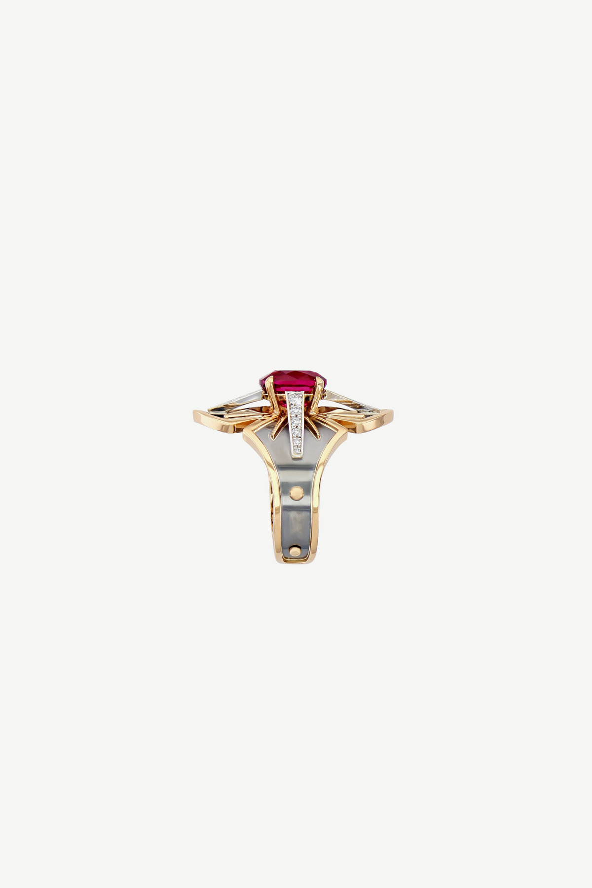 Elie Top Bague Fleuron Spinelle Rose La Dame du Lac