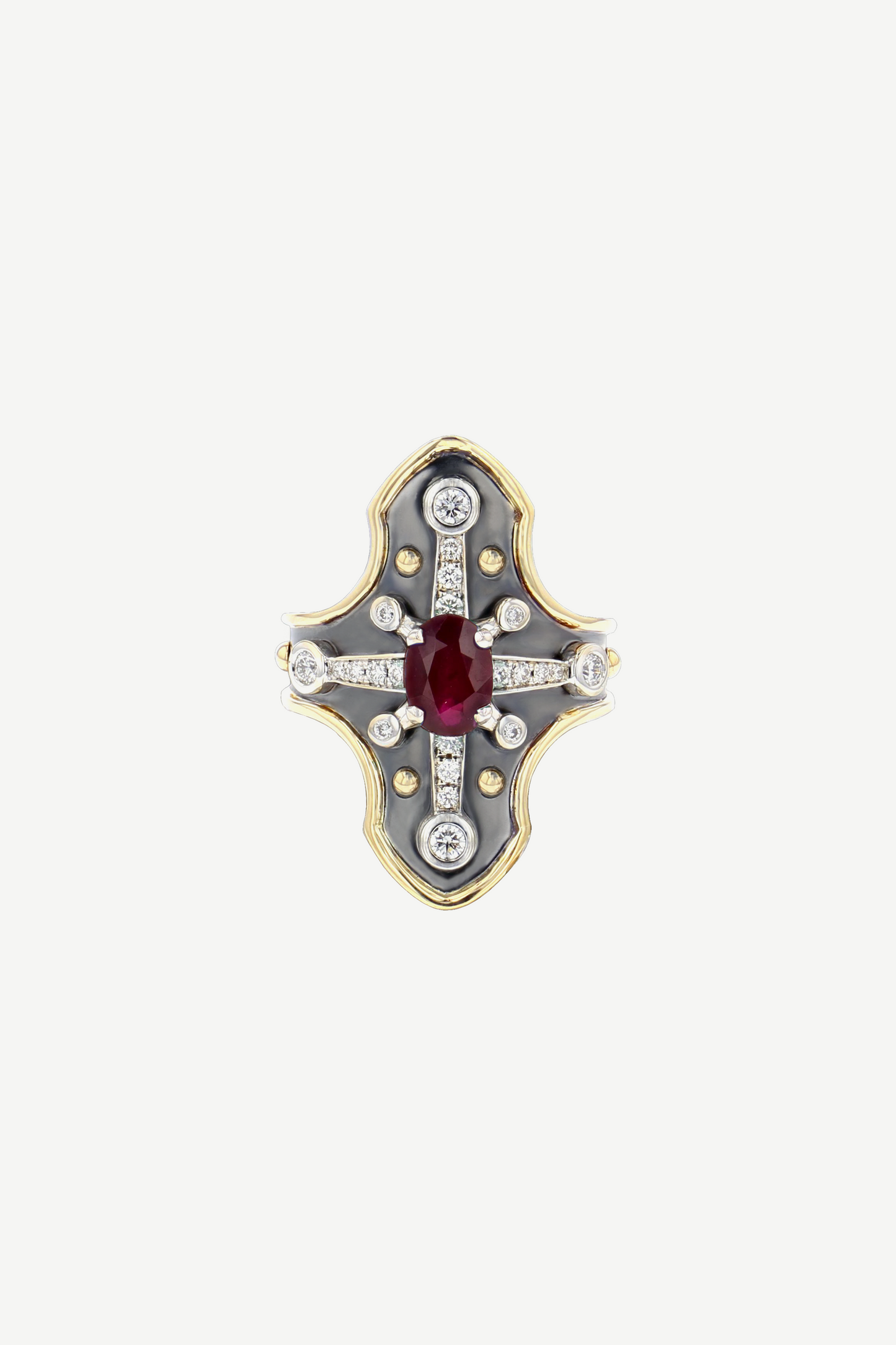 Elie Top Bague Heaume Rubis La Dame du Lac
