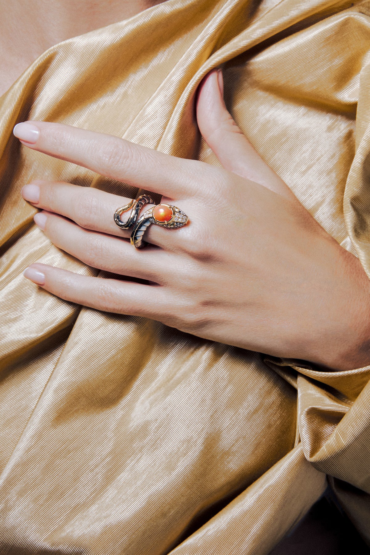 Red Opal Petit Serpent Ring