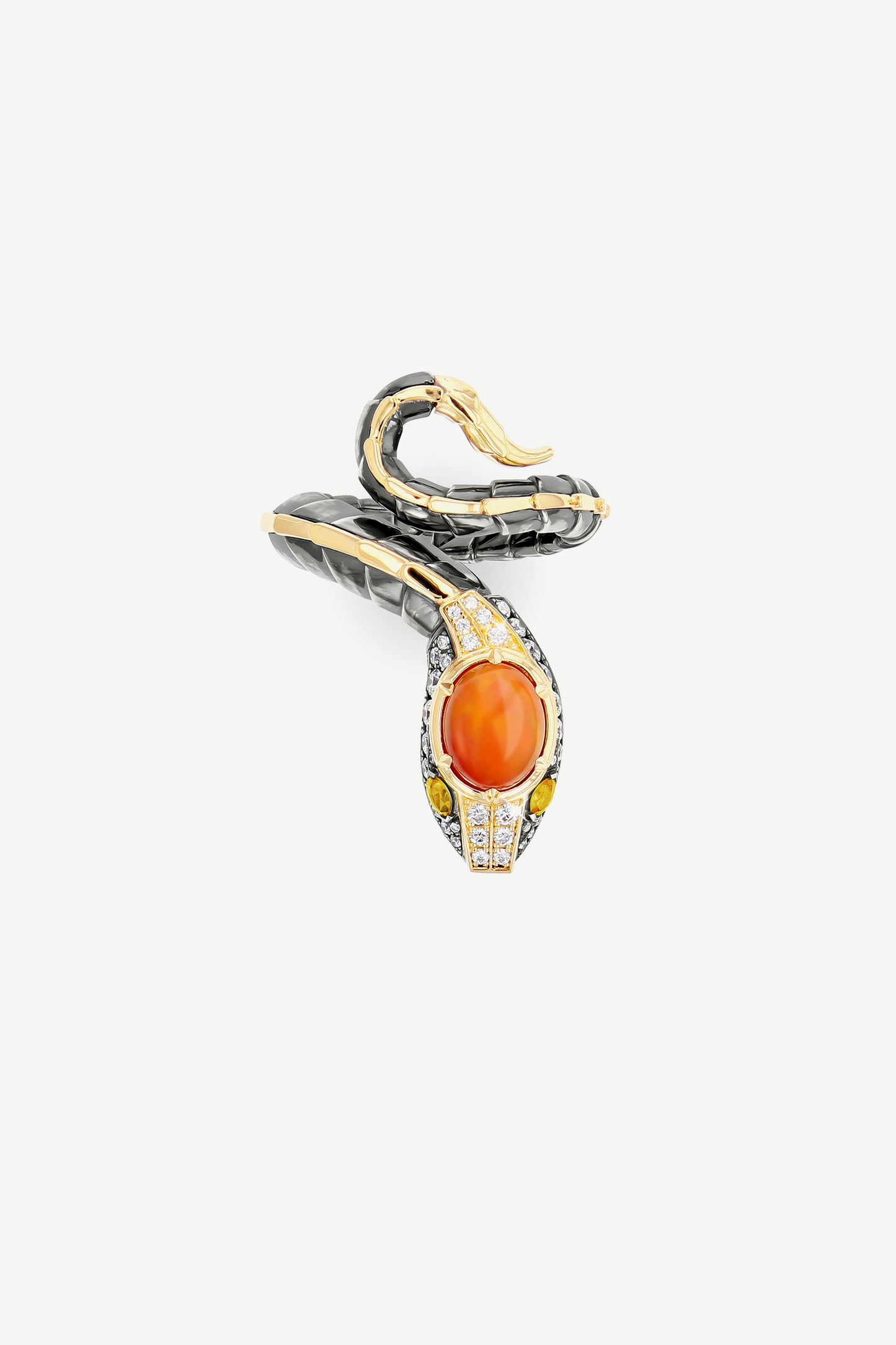 Elie Top Bague Petit Serpent Opale Rouge Magica Naturae