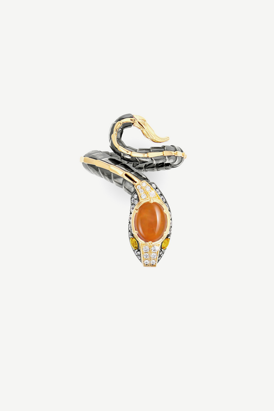 Elie Top Bague Petit Serpent Opale Rouge Magica Naturae