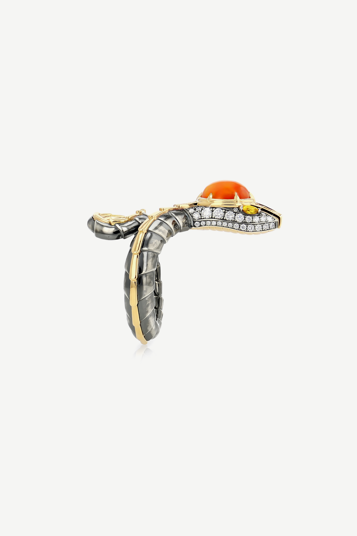 Elie Top Bague Petit Serpent Opale Rouge Magica Naturae