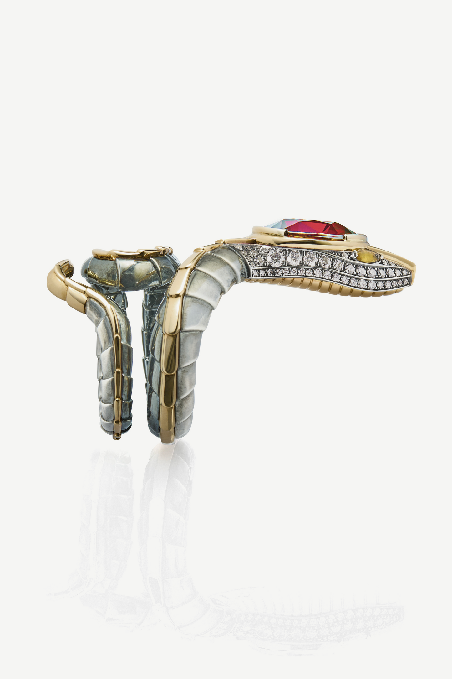 Bague Serpent Grenat