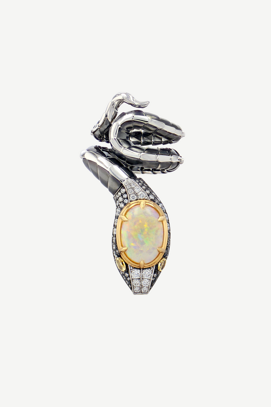 bague opale serpent diamant