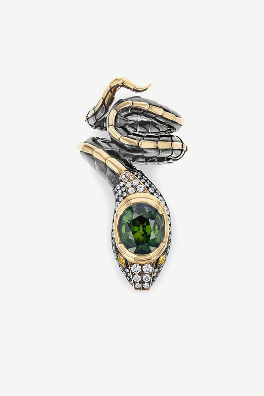 Bague Serpent Saphir Vert