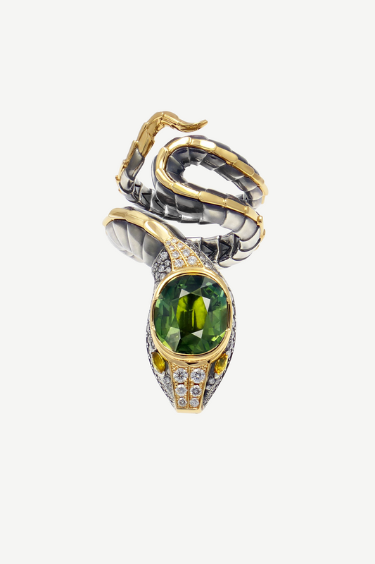 bague serpent tourmaline diamant