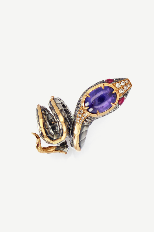 bague serpent saphir violet rubis