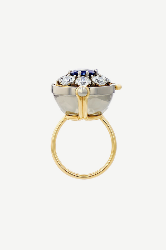 Elie Top Bague Sphère Platine Saphir Sirius