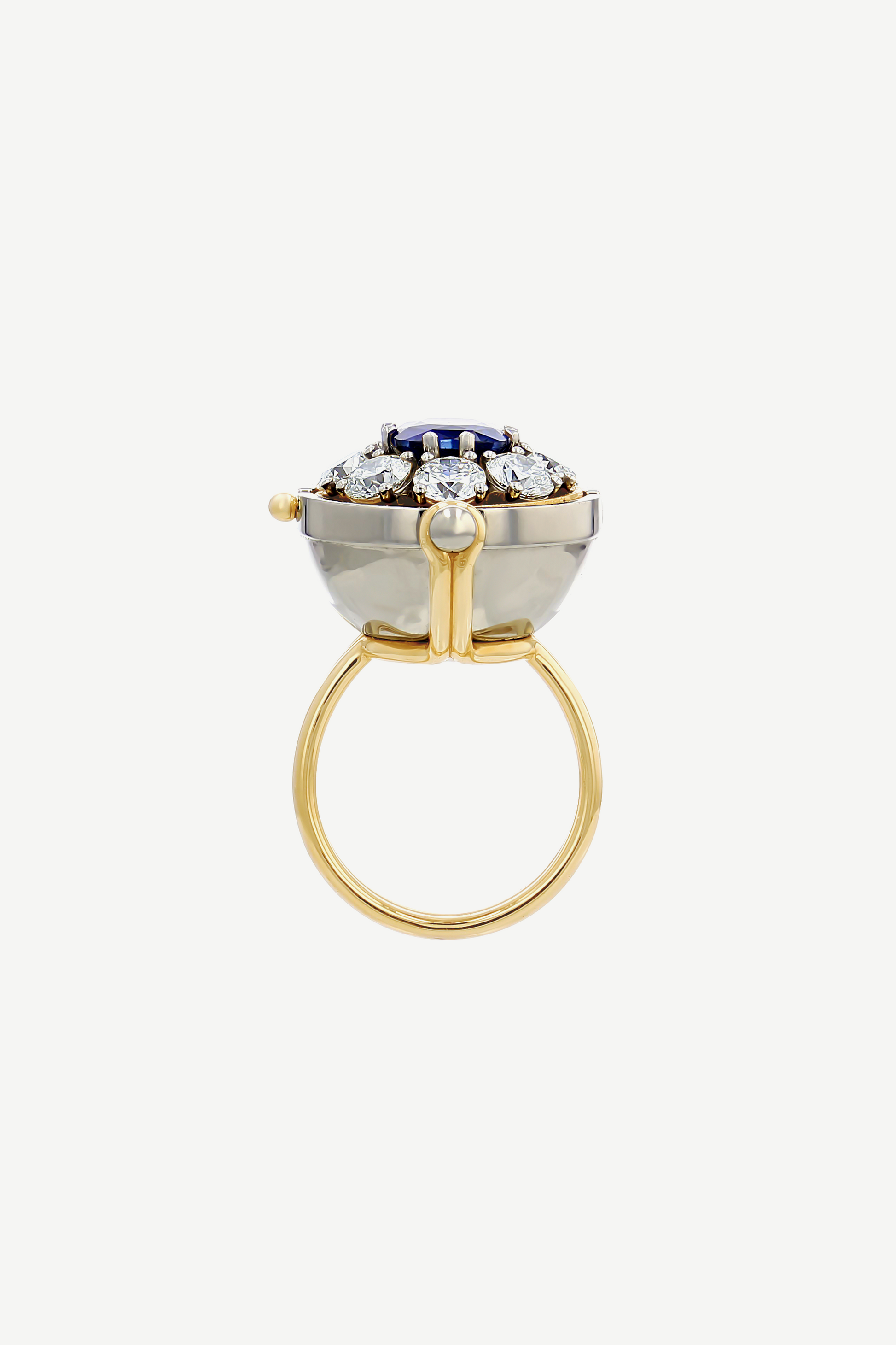 Elie Top Bague Sphère Platine Saphir Sirius