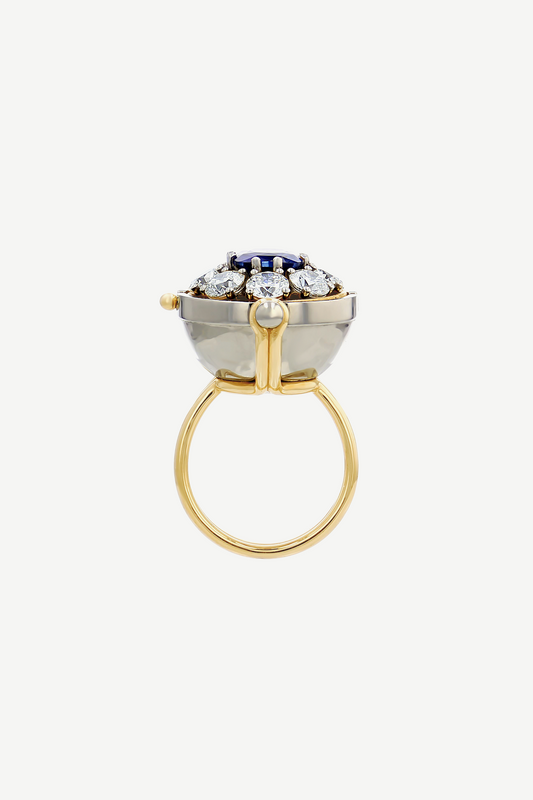 Elie Top Bague Sphère Platine Saphir Sirius