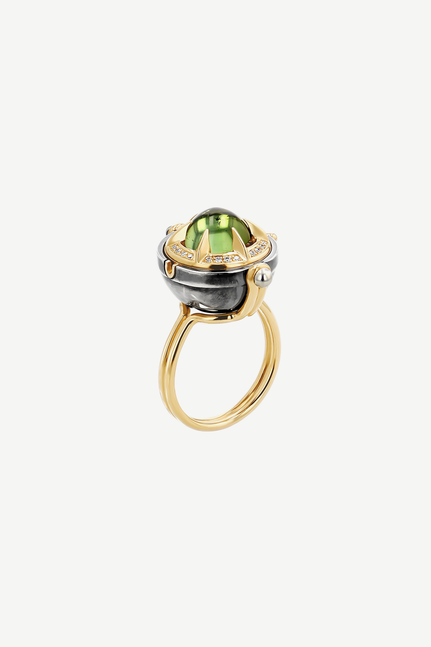 Elie Top Bague Spère Cabochon Tourmaline Verte Sirius