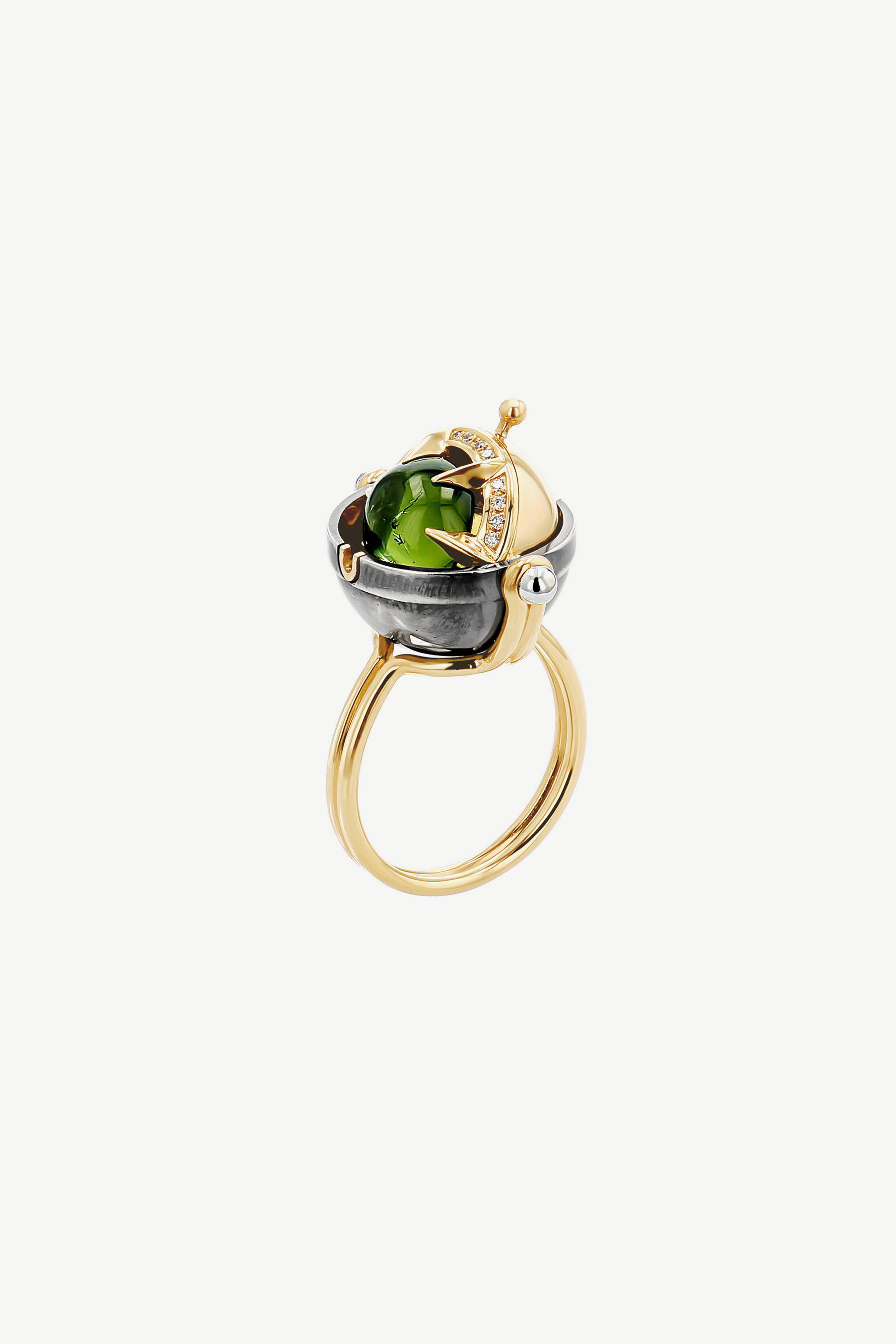 Elie Top Bague Spère Cabochon Tourmaline Verte Sirius