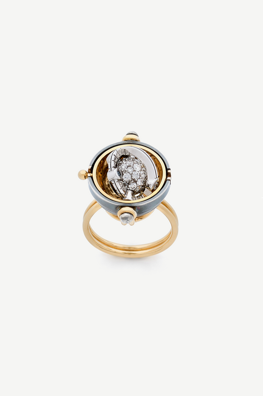 bague sphere diamant or jaune