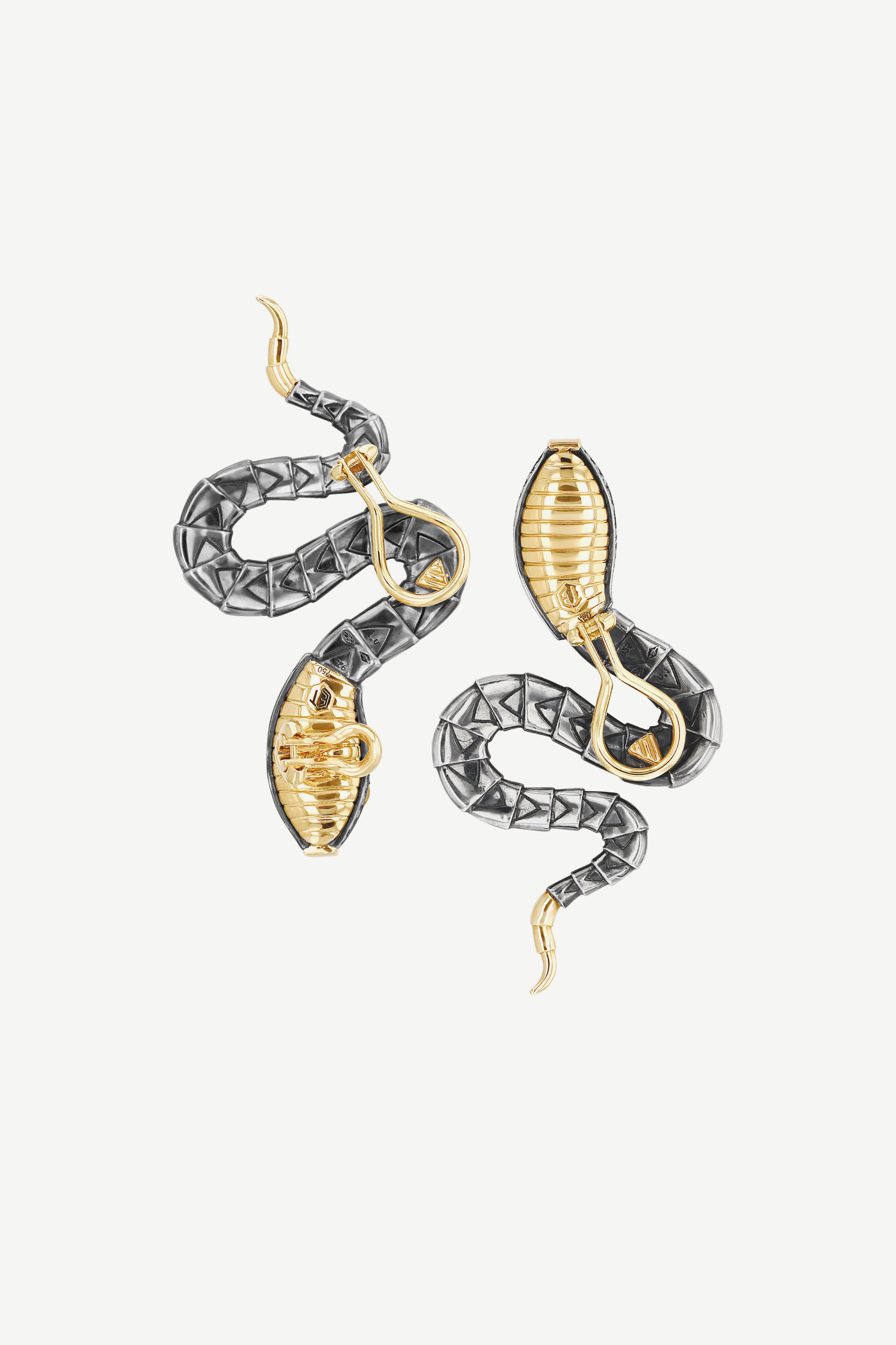 Elie Top Boucles d'Oreilles Serpent Aigue Marine & Peridot Magica Naturae