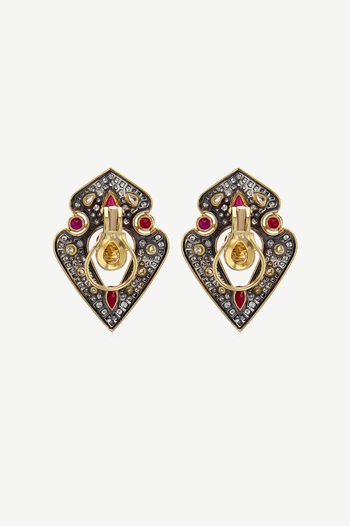 Elie Top Boucles d'Oreilles Cachemire Rubis