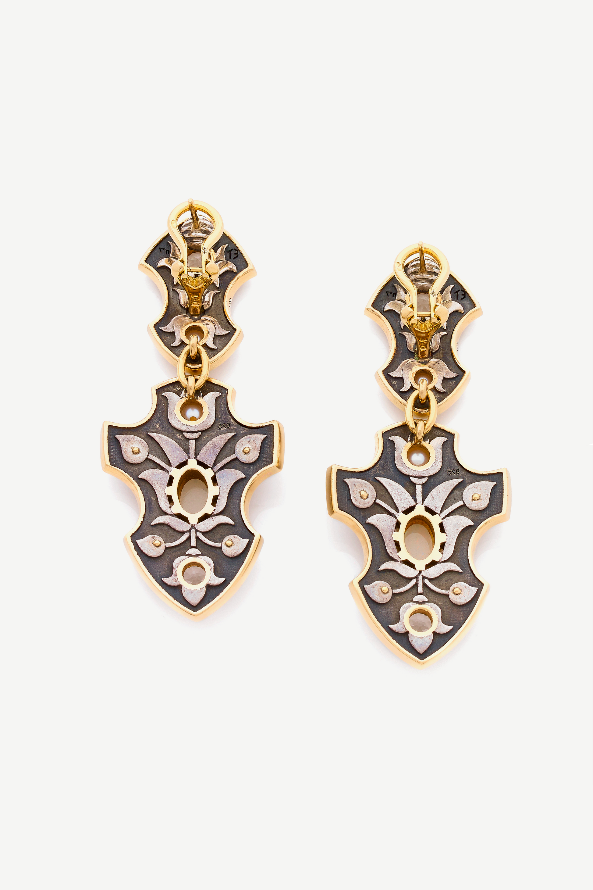 boucles d'oreilles blason opale la dame du lac