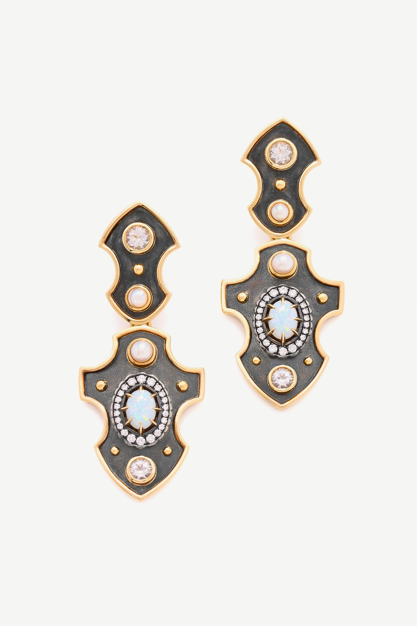 boucles d'oreilles blason opale perles akoya 