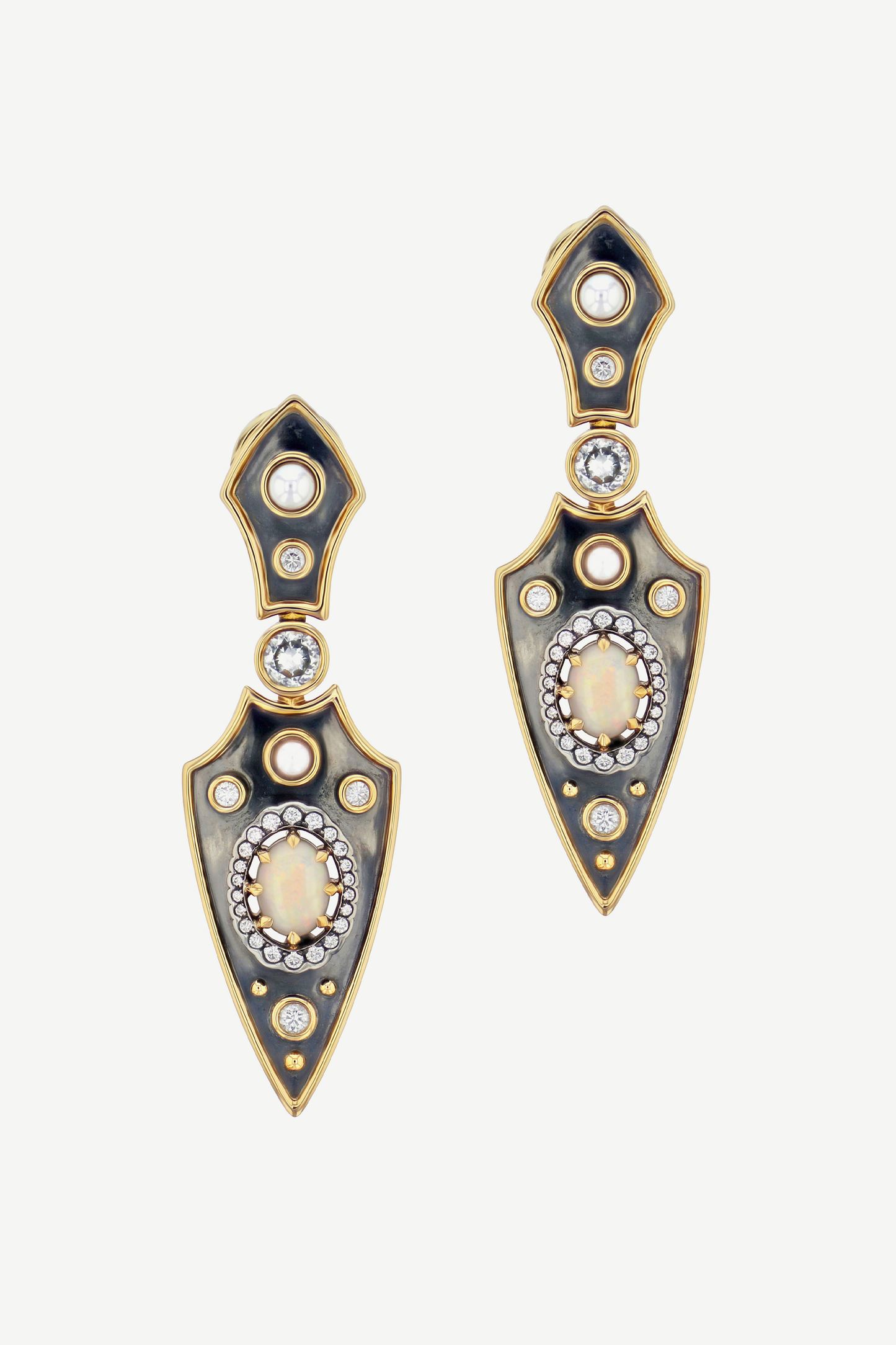 Boucles d'Oreille Lances Courtes Opale