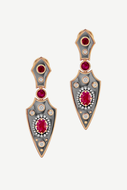 Ruby Lances Courtes Earrings