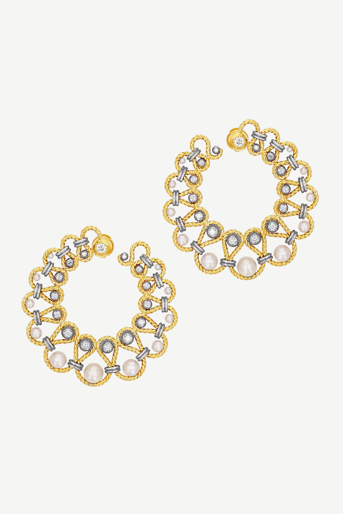 Boucles d'Oreilles Twist Créoles Perle