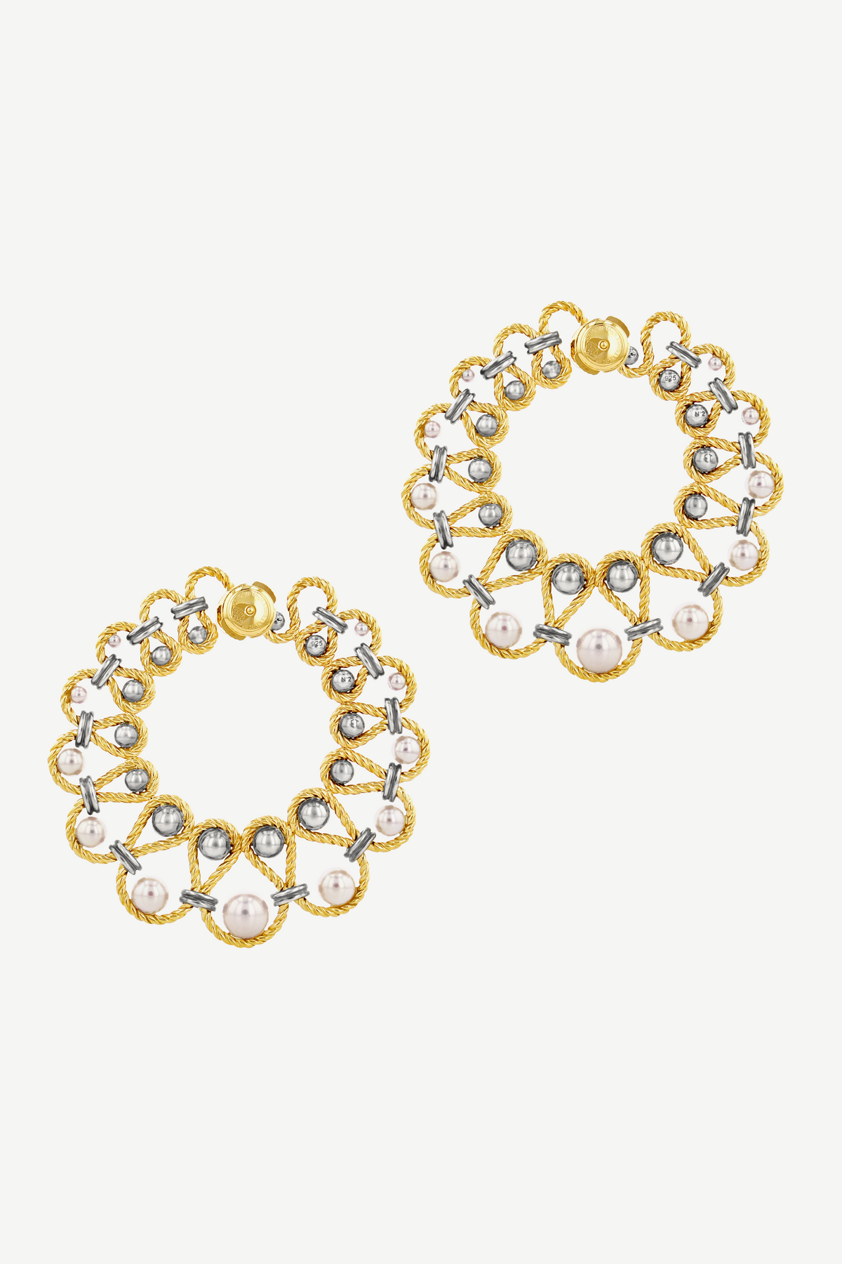 Boucles d'Oreilles Twist Créoles Perle